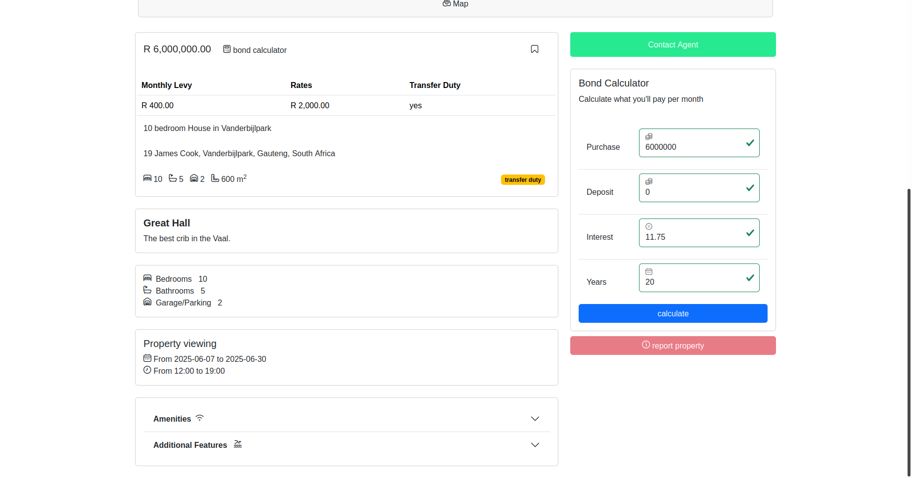 Property Specifications View